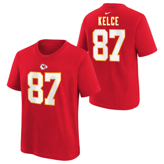 Youth Kansas City Chiefs Travis Kelce Nike Red FUSE Name & Number T-Shirt