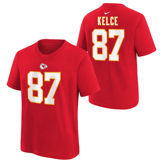 Youth Kansas City Chiefs Travis Kelce Nike Red FUSE Name & Number T-Shirt - Pro Jersey Sports