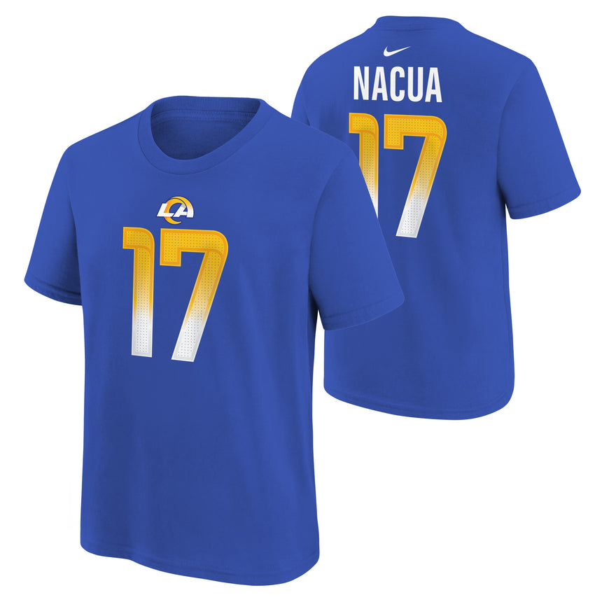 Youth Puka Nacua Los Angeles Rams Royal Blue Nike FUSE Name and Number Tee - Pro Jersey Sports