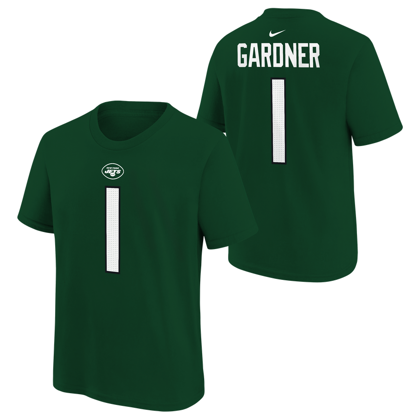 Youth New York Jets Sauce Gardner Nike Green FUSE Name & Number T-Shirt - Pro Jersey Sports