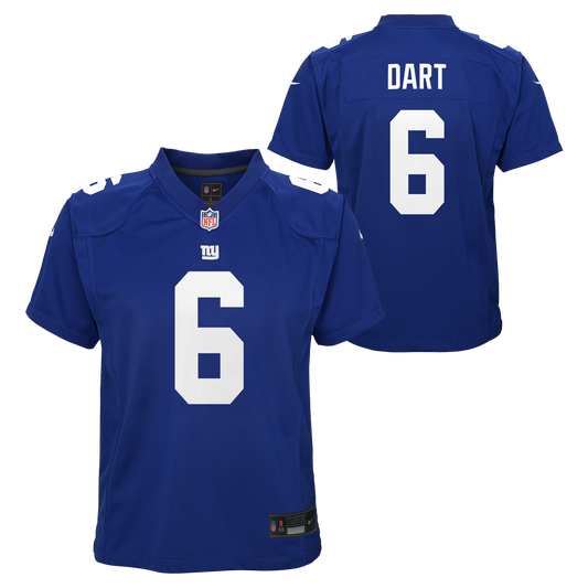 Youth Jaxson Dart New York Giants Home Royal Blue Nike Game Jersey