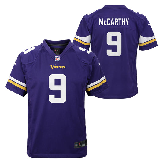 Youth JJ McCarthy Minnesota Vikings Purple Nike Game Jersey - Pro Jersey Sports