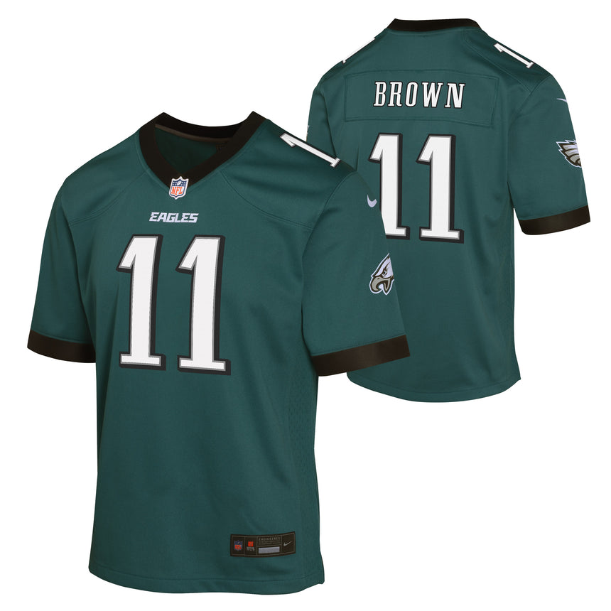 Youth AJ Brown Philadelphia Eagles 24 Midnight Green Nike Game Jersey - Pro Jersey Sports