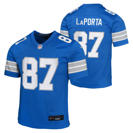 Youth Detroit Lions Sam LaPorta Nike Blue Game Jersey - Pro Jersey Sports