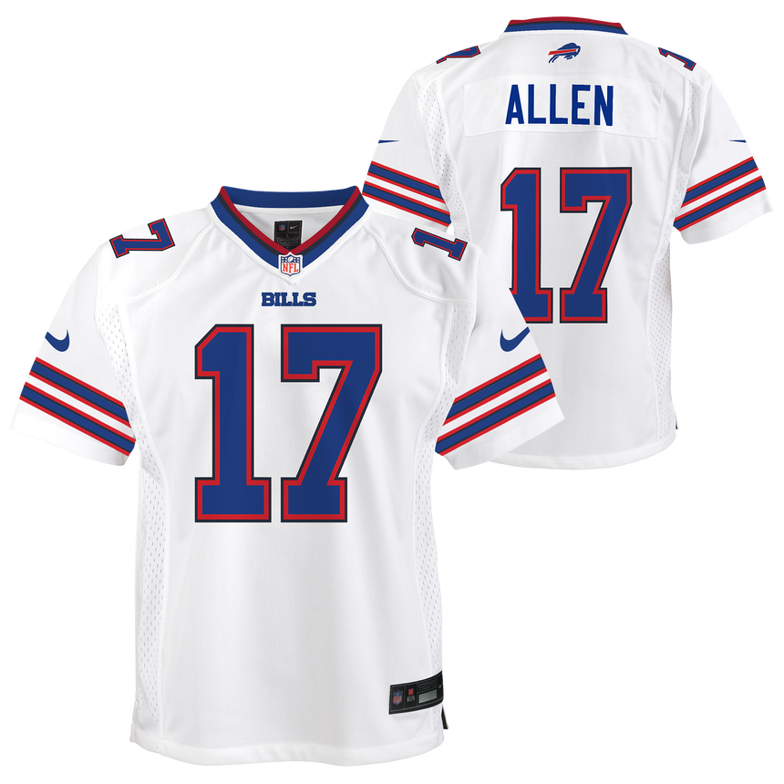 Youth Josh Allen Buffalo Bills Nike White Road Game Player Jersey - Pro Jersey Sports