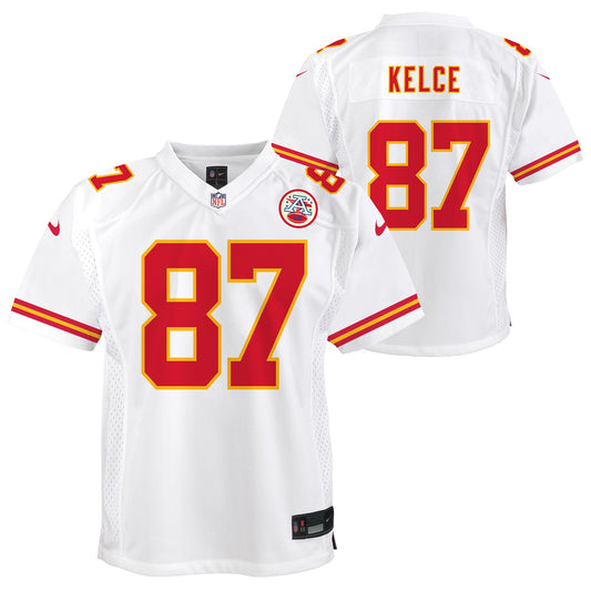 Youth Kansas City Chiefs Travis Kelce Nike White Game Jersey - Pro Jersey Sports