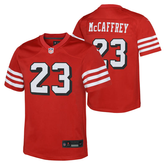 Youth Christian McCaffrey San Francisco 49ers Alternate Nike Scarlet Game Jersey - Pro Jersey Sports
