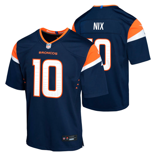 Youth Denver Broncos Bo Nix Nike Navy Game Team Jersey - Pro Jersey Sports
