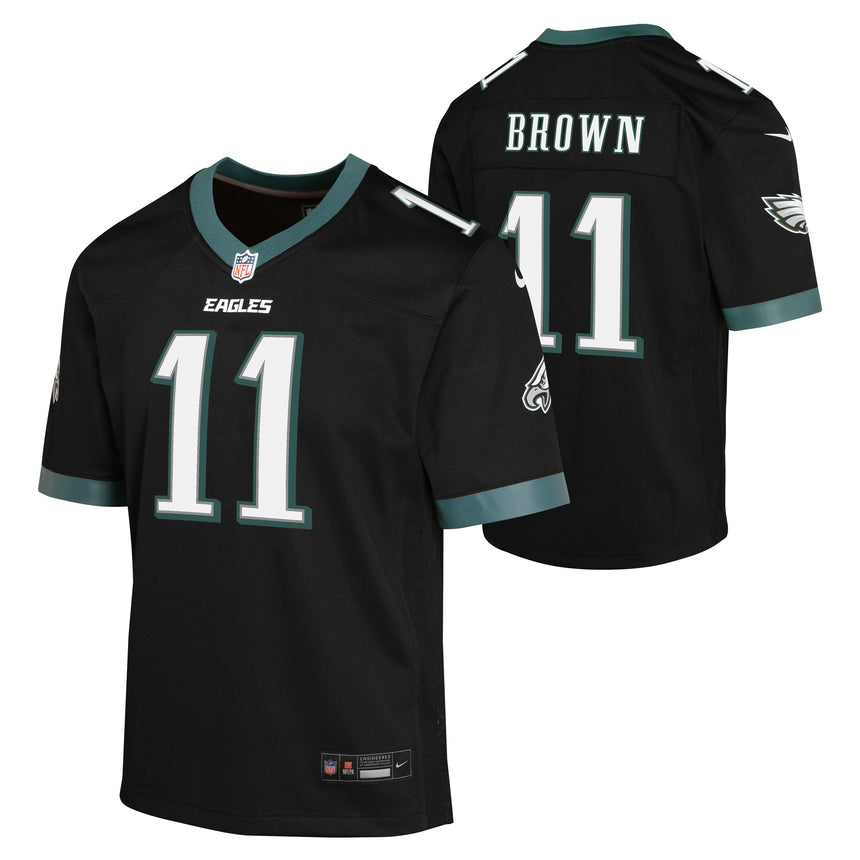 Youth AJ Brown Philadelphia Eagles Black Alternate Nike Game Jersey - Pro Jersey Sports