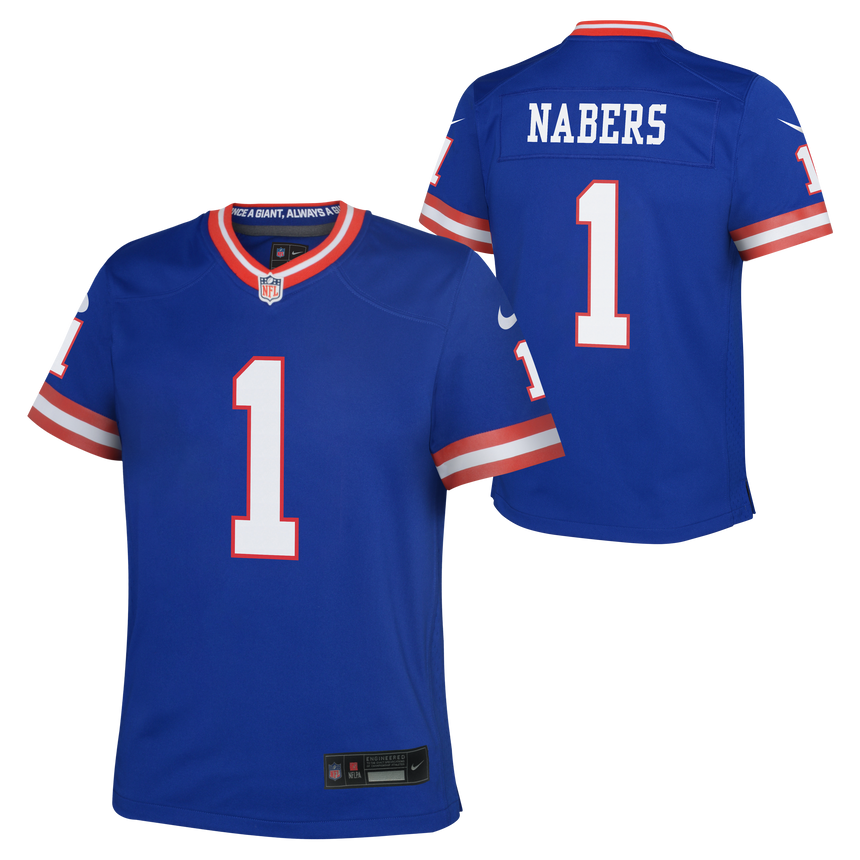 Youth Malik Nabers New York Giants ALTERNATE Red/Blue Nike Game Jersey - Pro Jersey Sports