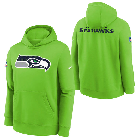 Youth Seattle Seahawks Nike Action Green Sideline Club Pullover Hoodie - Pro Jersey Sports