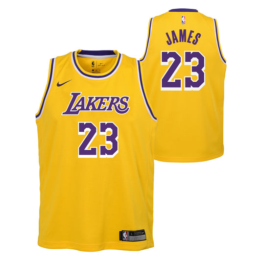 Youth Los Angeles Lakers LeBron James Nike Gold Swingman Jersey - Icon Edition - Pro Jersey Sports