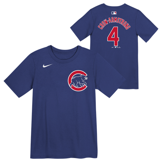 Child Chicago Cubs Pete Crow-Armstrong Royal Blue Nike Name And Number Tee-Batterman