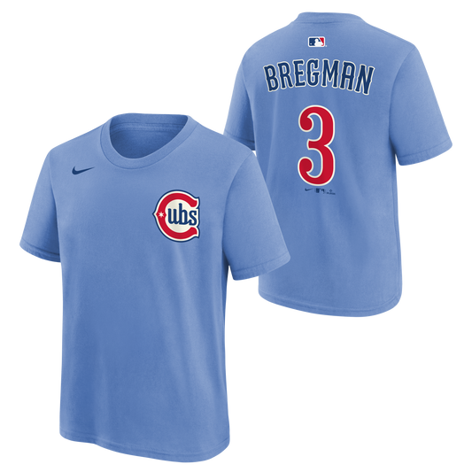 Youth Chicago Cubs Alex Bregman Blues 2nd Alternate Nike Name And Number Tee - Pro Jersey Sports