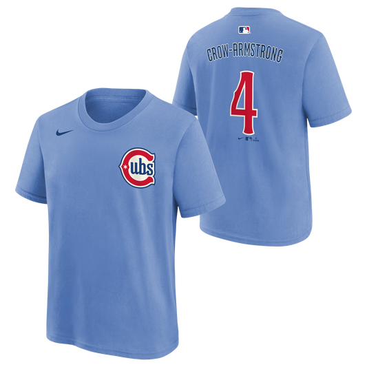 Youth Chicago Cubs Pete Crow-Armstrong Blues 2nd Alternate Nike Name And Number Tee-Batterman