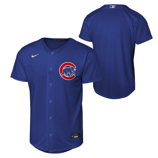 Youth Chicago Cubs Royal Blue Baseline Blank Nike Replica Jersey