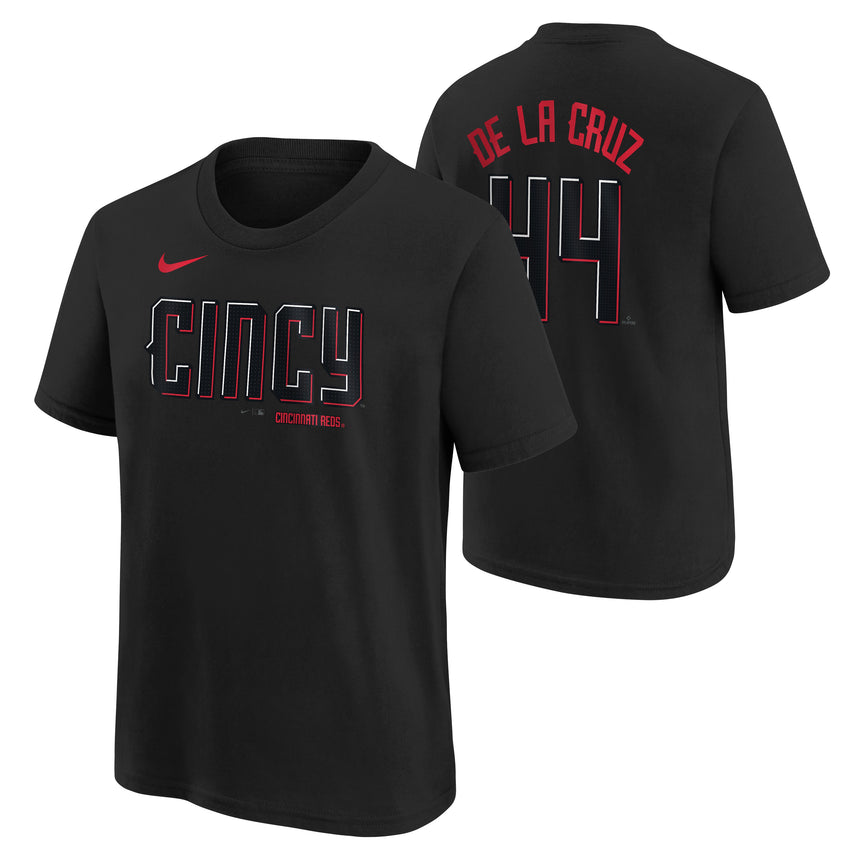 Youth Elly De La Cruz Cincinnati Reds City Connect Black Nike Name And Number Tee - Pro Jersey Sports