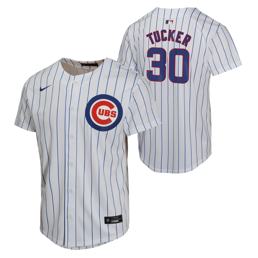 NIKE Youth Kyle Tucker Chicago Cubs White Home Replica Sublimated Twill Jersey - Pro Jersey Sports