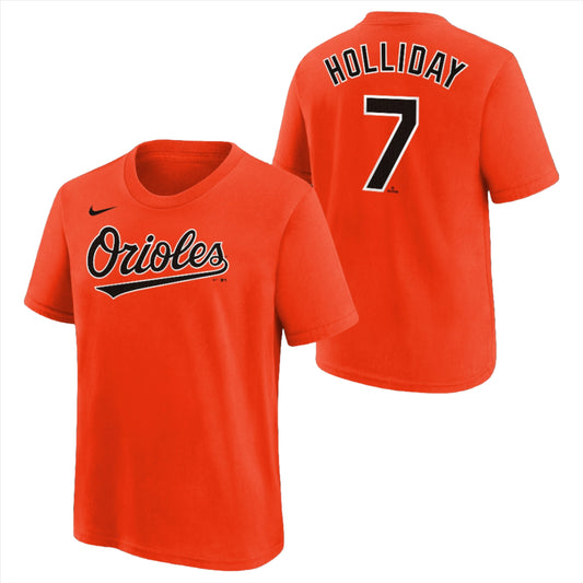 Youth Baltimore Orioles Jackson Holiday Nike FUSE Orange Name & Number T-Shirt - Pro Jersey Sports