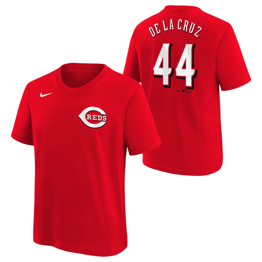 Youth Cincinnati Reds Elly De La Cruz Nike FUSE Red Player Name & Number T-Shirt - Pro Jersey Sports