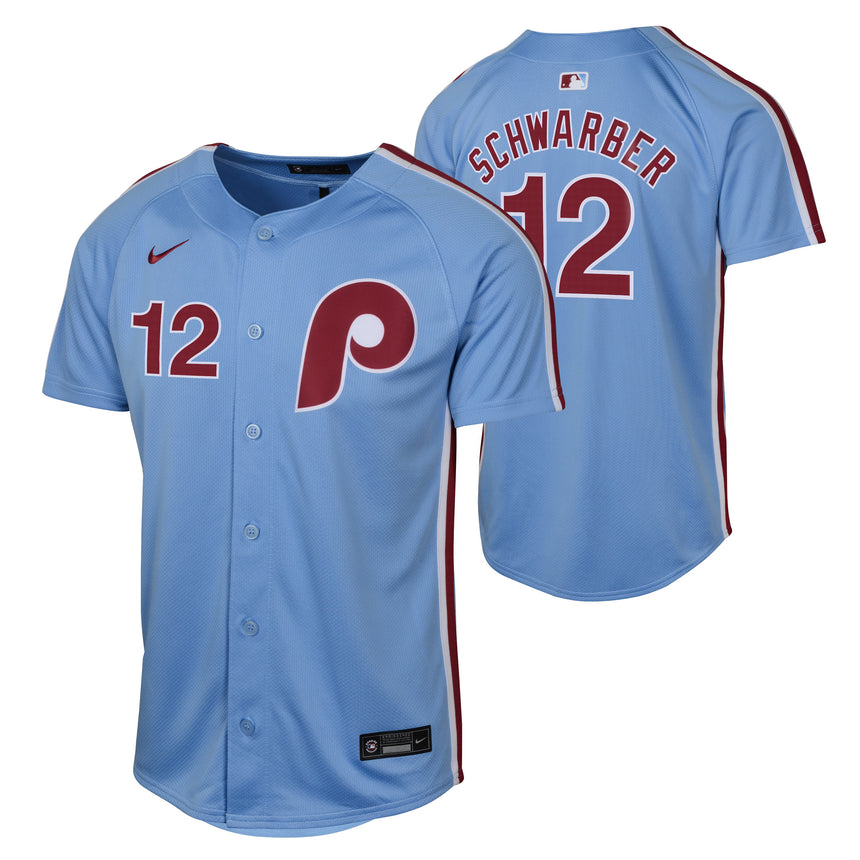 Youth Kyle Schwarber Philadelphia Phillies NIKE Blue Alternate Limited Replica Jersey - Pro Jersey Sports