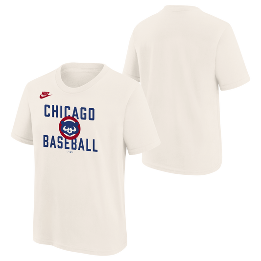 Chicago Cubs Youth Nike Retro Logo Ivory T-Shirt