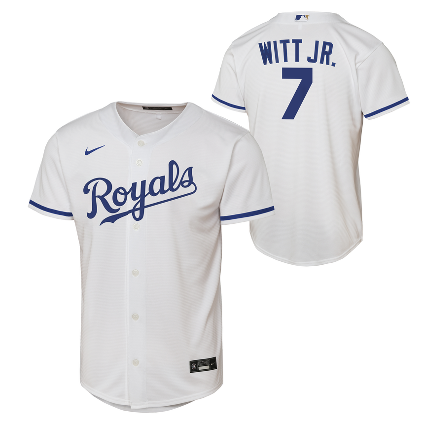 NIKE Youth Bobby Witt Jr. Kansas City Royals White Home Replica Game Jersey - Pro Jersey Sports