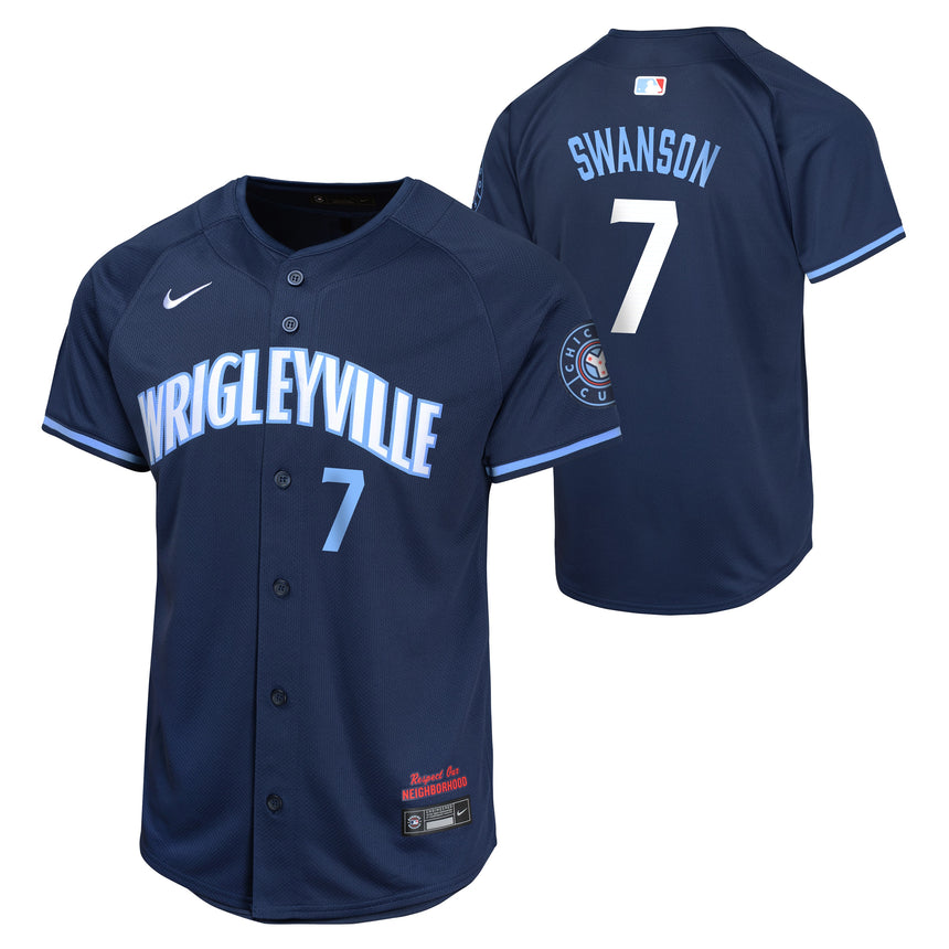 Youth Dansby Swanson Chicago Cubs NIKE Navy City Connect Limited Replica Jersey - Pro Jersey Sports