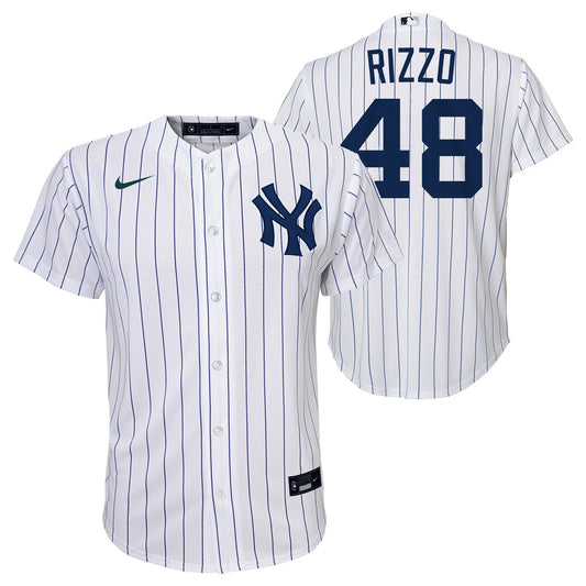 Youth Anthony Rizzo New York Yankees White Home Screen Print Game Replica Jersey - Pro Jersey Sports