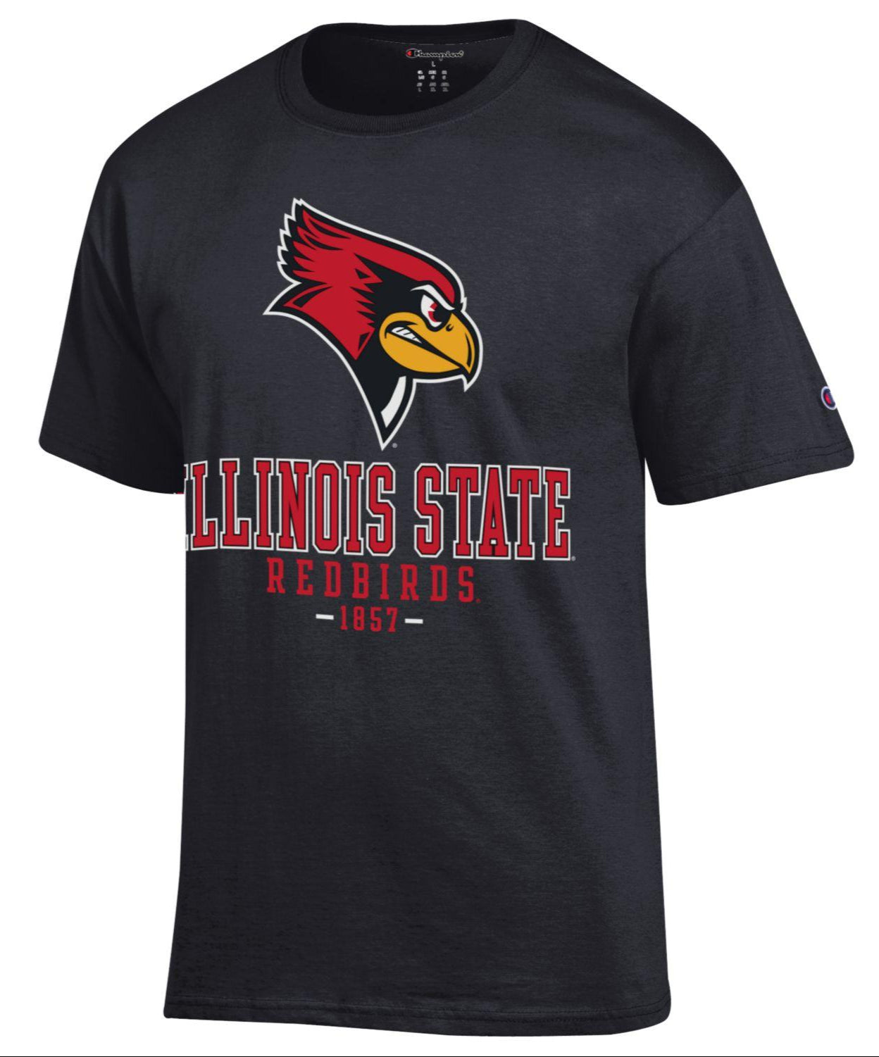 Men's Illinois State Redbirds Black Champion Arch Logo T-Shirt - Pro Jersey Sports