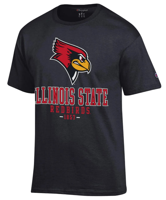 Men's Illinois State Redbirds Black Champion Arch Logo T-Shirt - Pro Jersey Sports