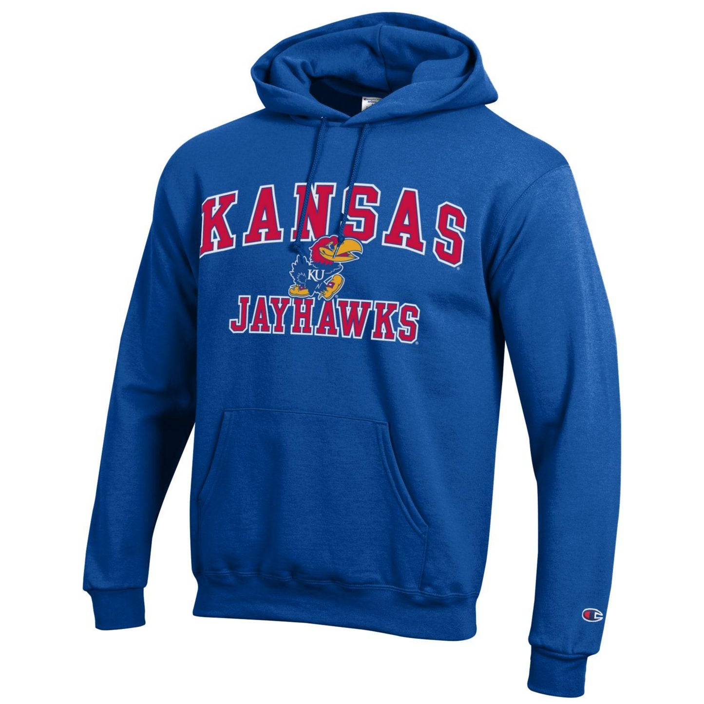 Men's Kansas Jayhawks Royal Blue Champion Powerblend Fleece Pullover Hoodie - Pro Jersey Sports