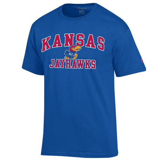 Men's Kansas Jayhawks Royal Blue Arch Logo T-Shirt - Pro Jersey Sports