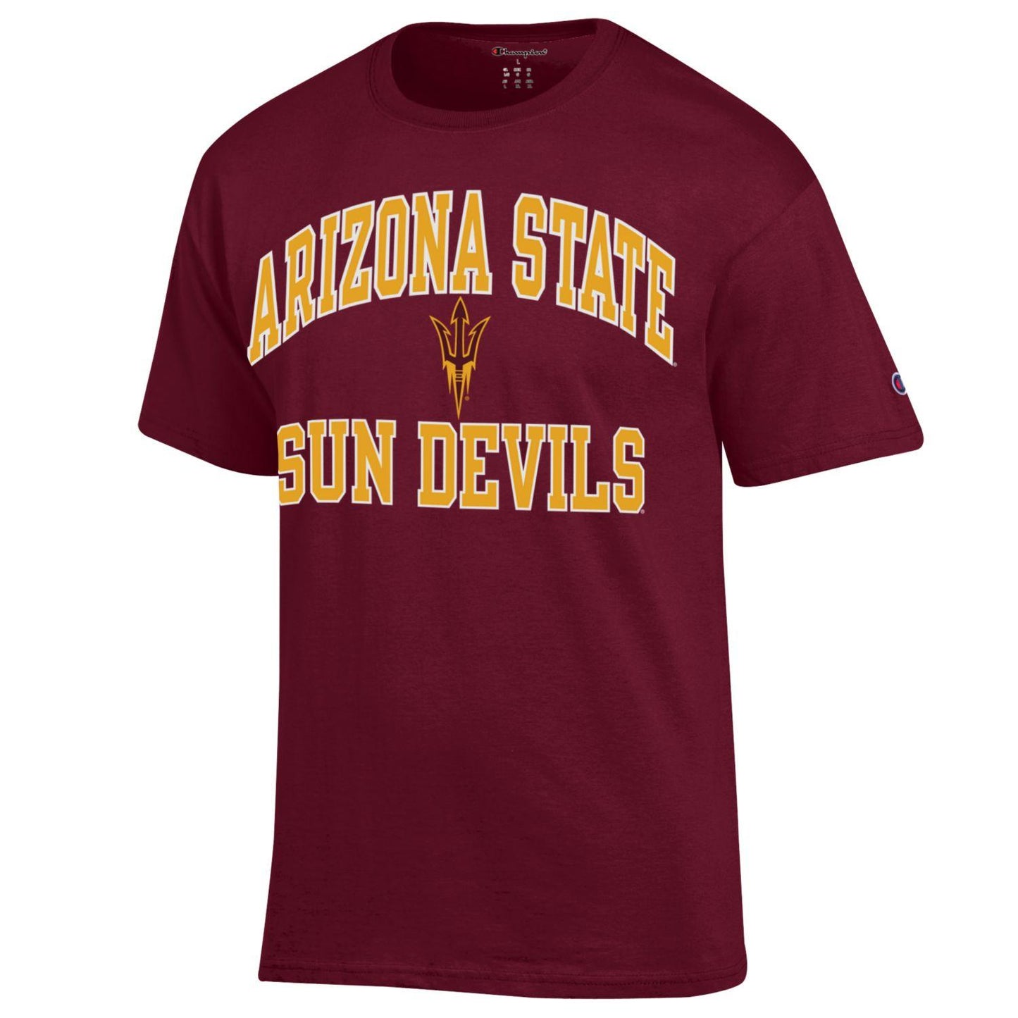 Men's Arizona State Sun Devils Maroon Champion Arch Logo T-Shirt - Pro Jersey Sports
