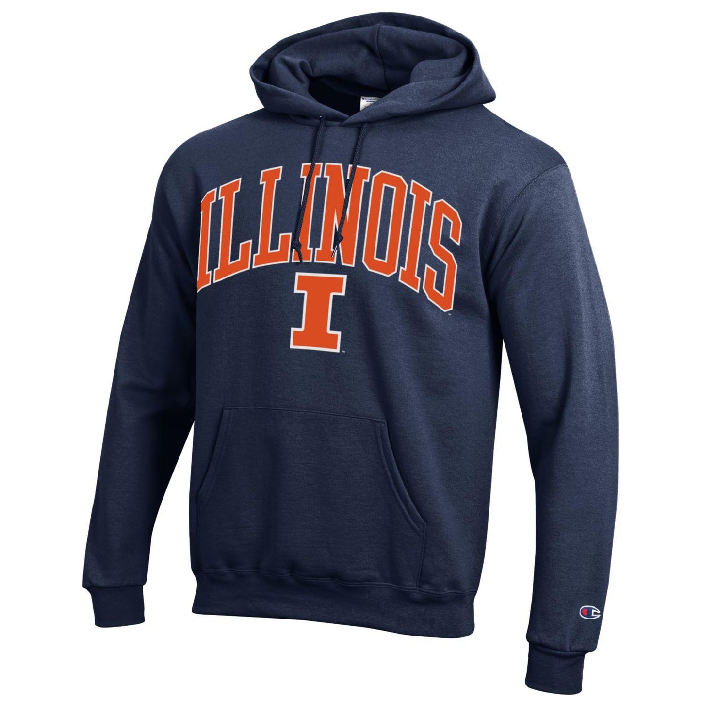 Men's Illinois Fighting Illini Navy Champion Powerblend Fleece Pullover Hoodie - Pro Jersey Sports