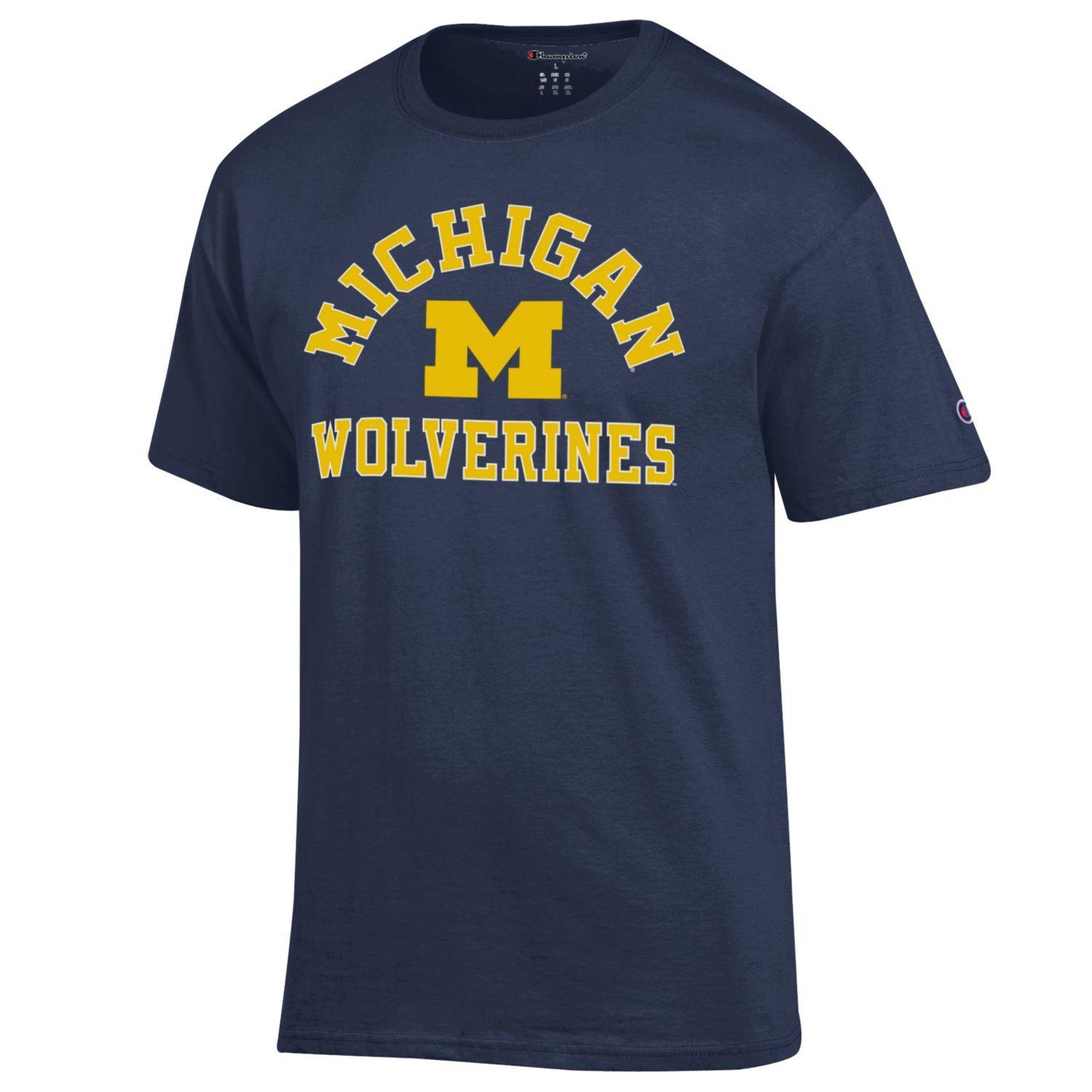 Men's Michigan Wolverines Navy Champion Arch Logo T-Shirt - Pro Jersey Sports