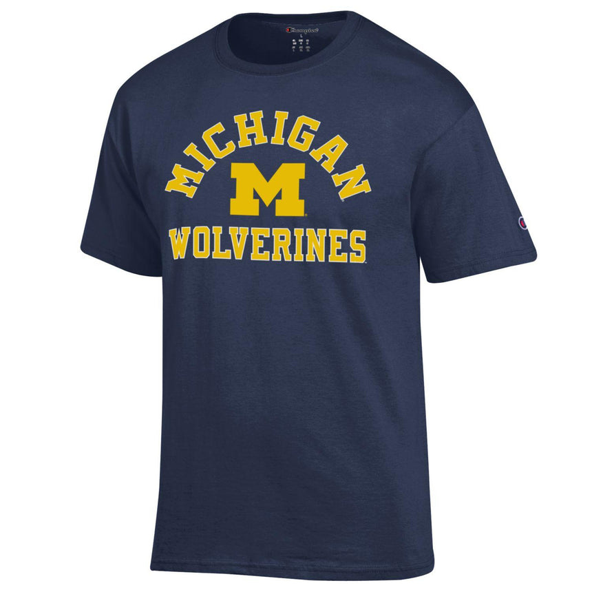 Men's Michigan Wolverines Navy Champion Arch Logo T-Shirt - Pro Jersey Sports