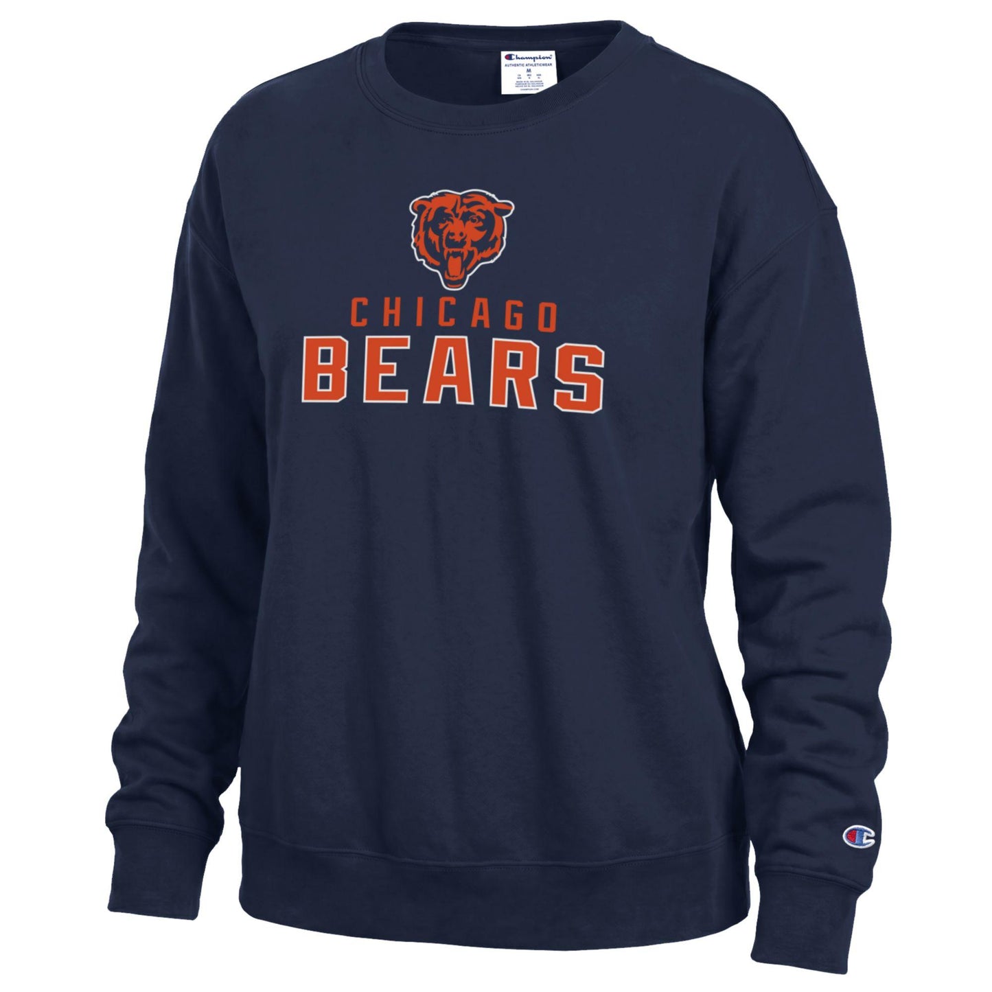 Women's Chicago Bears Navy Champion Powerblend Fleece Crew