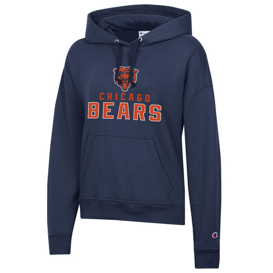 Women's Chicago Bears Navy Champion Powerblend Fleece Pullover Hoodie