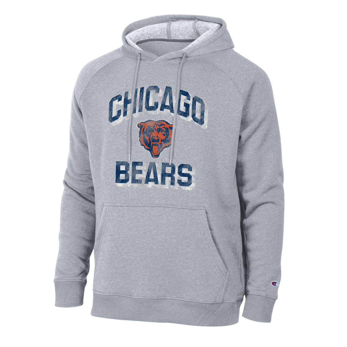 Men's Chicago Bears Raglan Retro Grey TriBlend Fleece Hood
