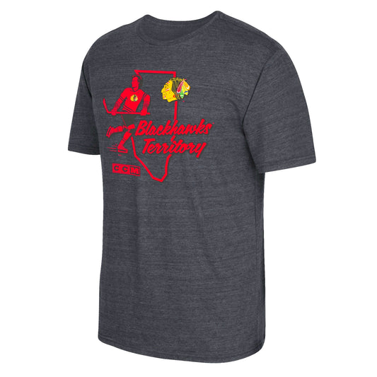 Mens CCM Chicago Blackhawks Triblend Territorial Tee - Pro Jersey Sports