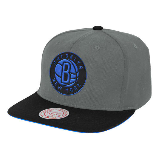 Men's Mitchell & Ness Brooklyn Nets NBA Neon Lights Gray/Black Snapback
