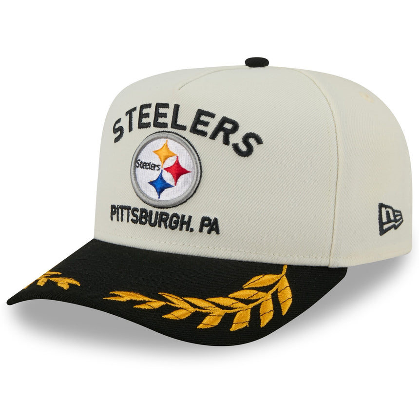 Men's Pittsburgh Steelers New Era 2025 NFL Draft Chrome A-Frame 9FIFTY Snapback Adjustable Hat - Pro Jersey Sports