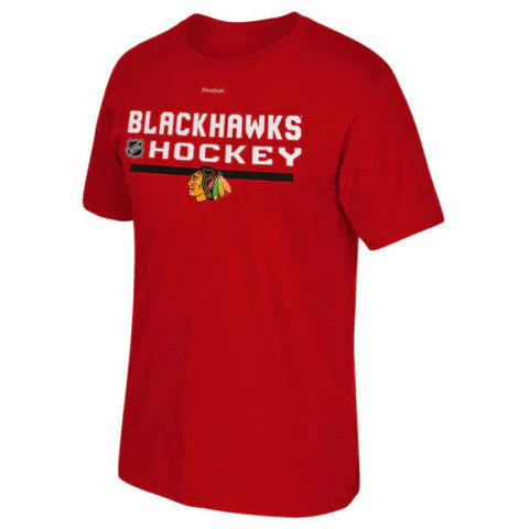 Chicago Blackhawks Youth Center Ice Play Dry Short Sleeve Tee-Red - Pro Jersey Sports