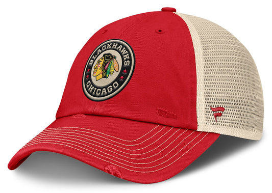 Men's Chicago Blackhawks Fanatics Red/Cream 2025 NHL Winter Classic Trucker Adjustable Hat - Pro Jersey Sports