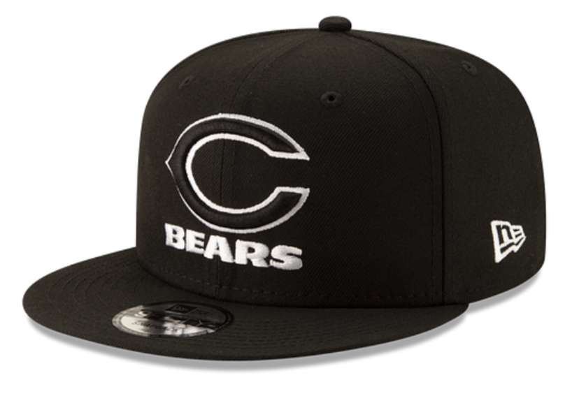 Chicago Bears New Era Black and White Basic 9FIFTY Adjustable Hat - Pro Jersey Sports