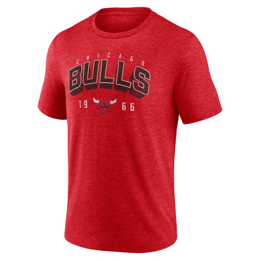 Men's Chicago Bulls Athletic Red Fanatics Backboard Tri-Blend Tee - Pro Jersey Sports