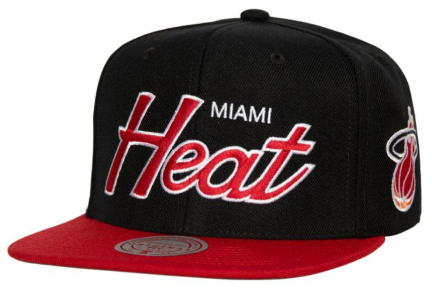 Miami Heat HWC Team Script 2.0 Mitchell & Ness Snapback Hat - Pro Jersey Sports