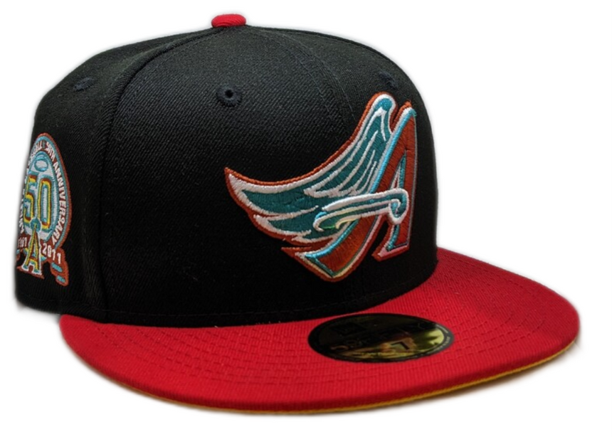 Anaheim Angels New Era 2 Tone Black/Red Guns N Roses Inspired Rock Pack 59FIFTY Fitted Hat - Pro Jersey Sports