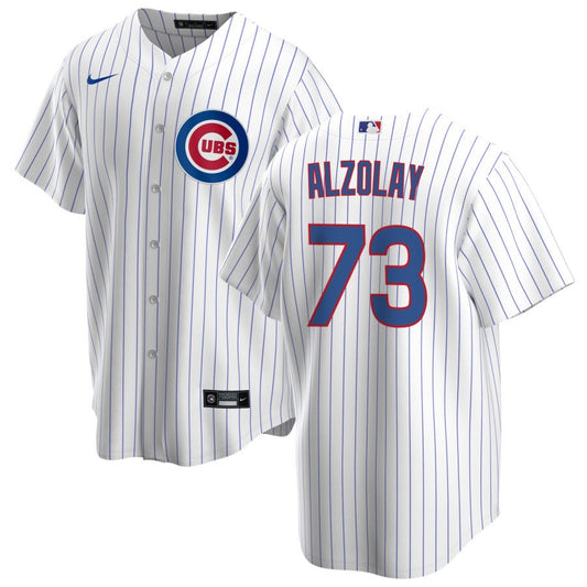 NIKE Men's Adbert Alzolay Chicago Cubs White Home Premium Stitch Replica Jersey - Pro Jersey Sports